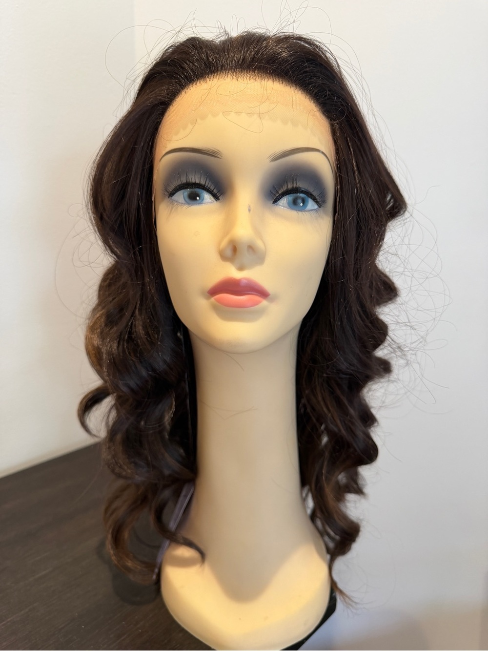 Luxhair Now Lace Front Women's Wavy Wig Goddess Waves Dark Brown/Auburn